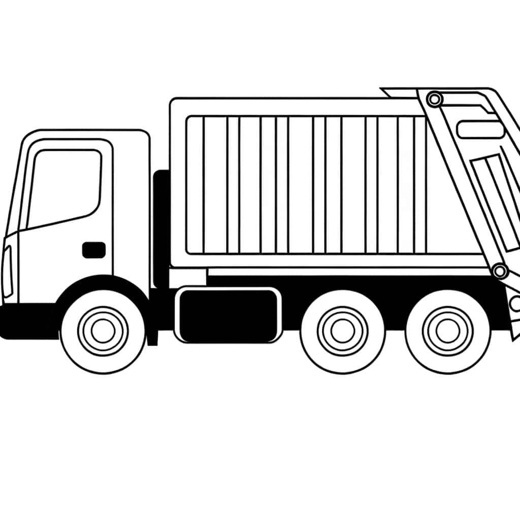 Coloriage Camion Poubelle à imprimer et colorier