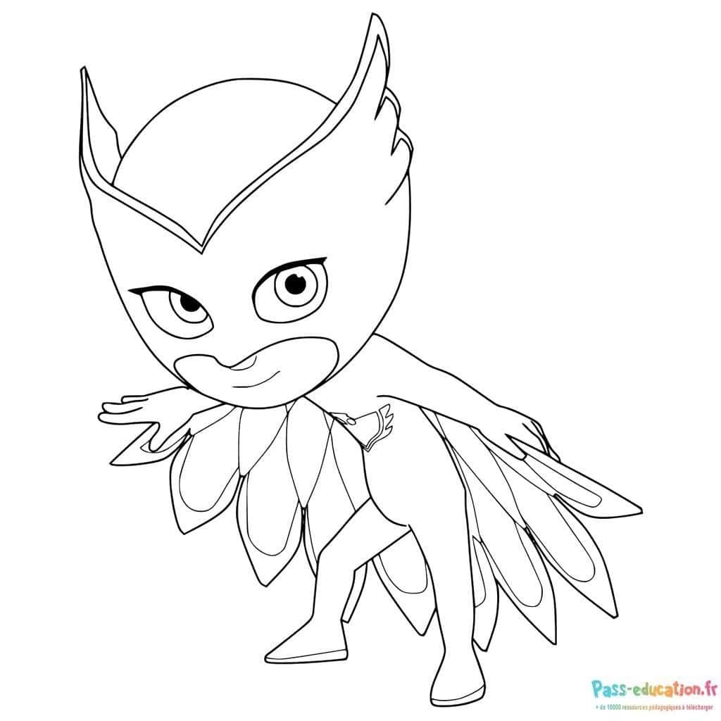 Coloriage Pyjamasque en action à imprimer et colorier