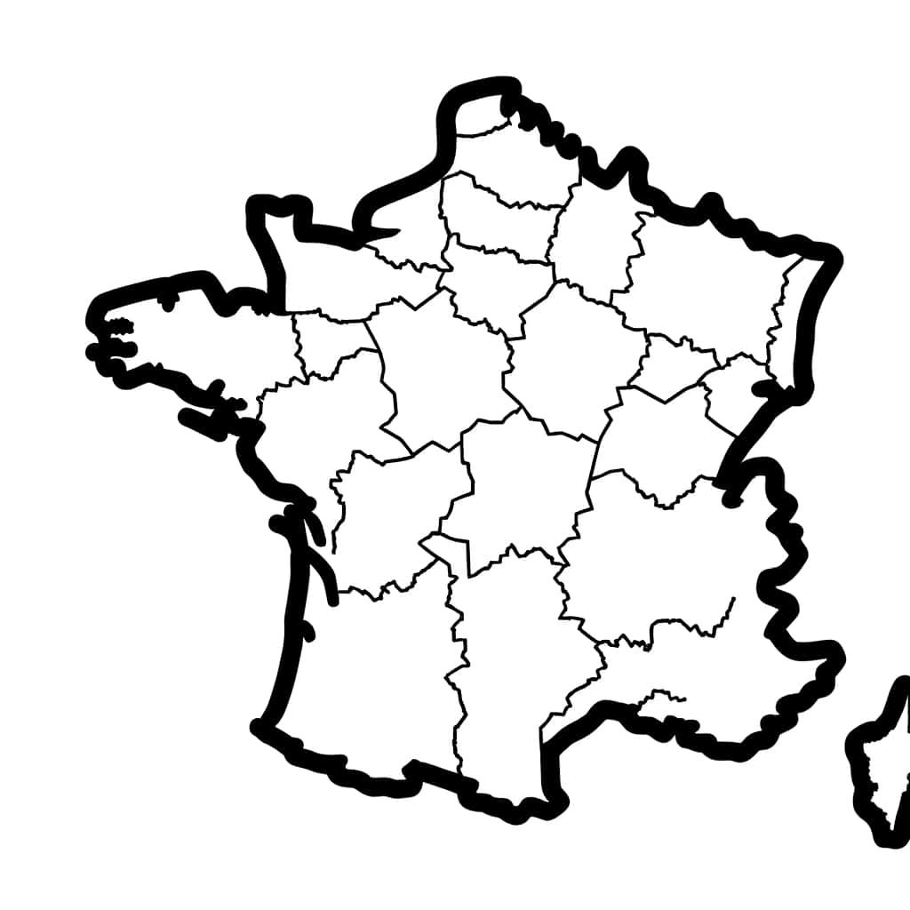 Coloriage Carte de France à imprimer et colorier