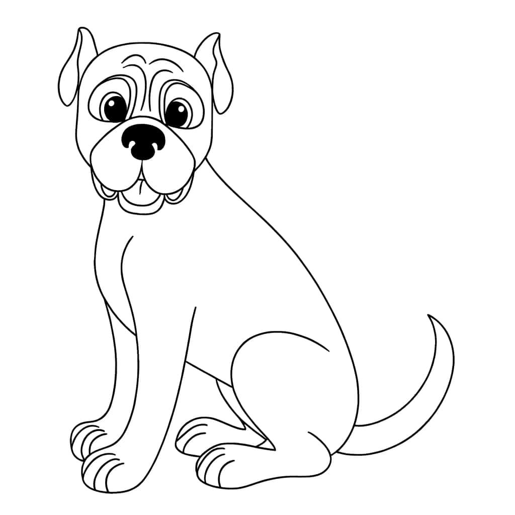 Coloriage Chien assis à imprimer et colorier