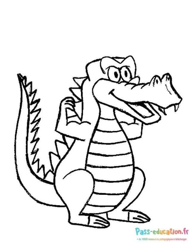 Coloriage Souriant crocodile à imprimer et colorier