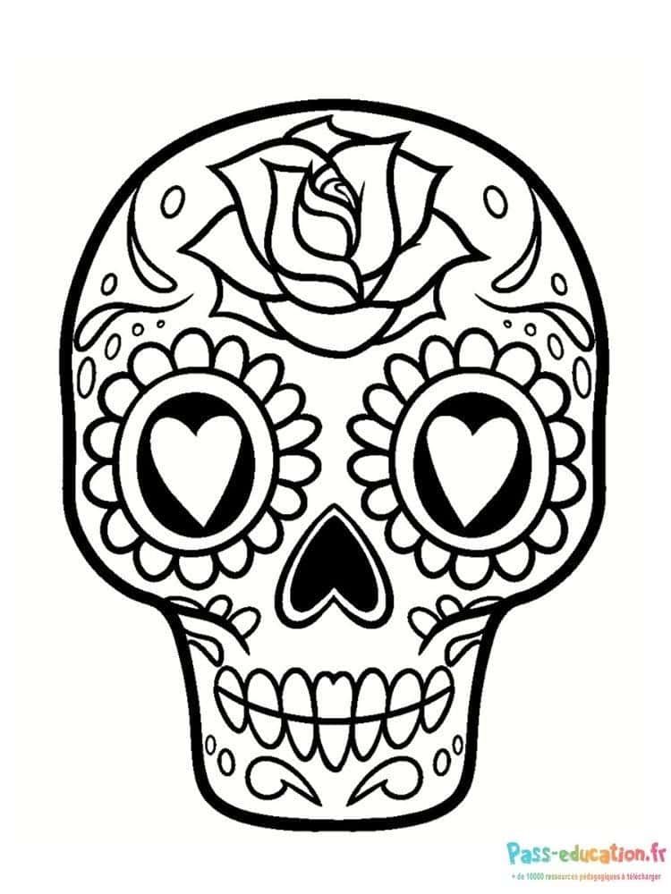 Coloriage Tête de mort mexicaine à imprimer et colorier