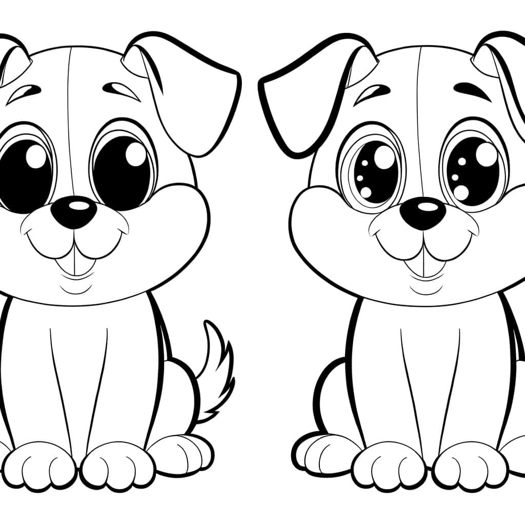Coloriage Chiot mignon à imprimer et colorier