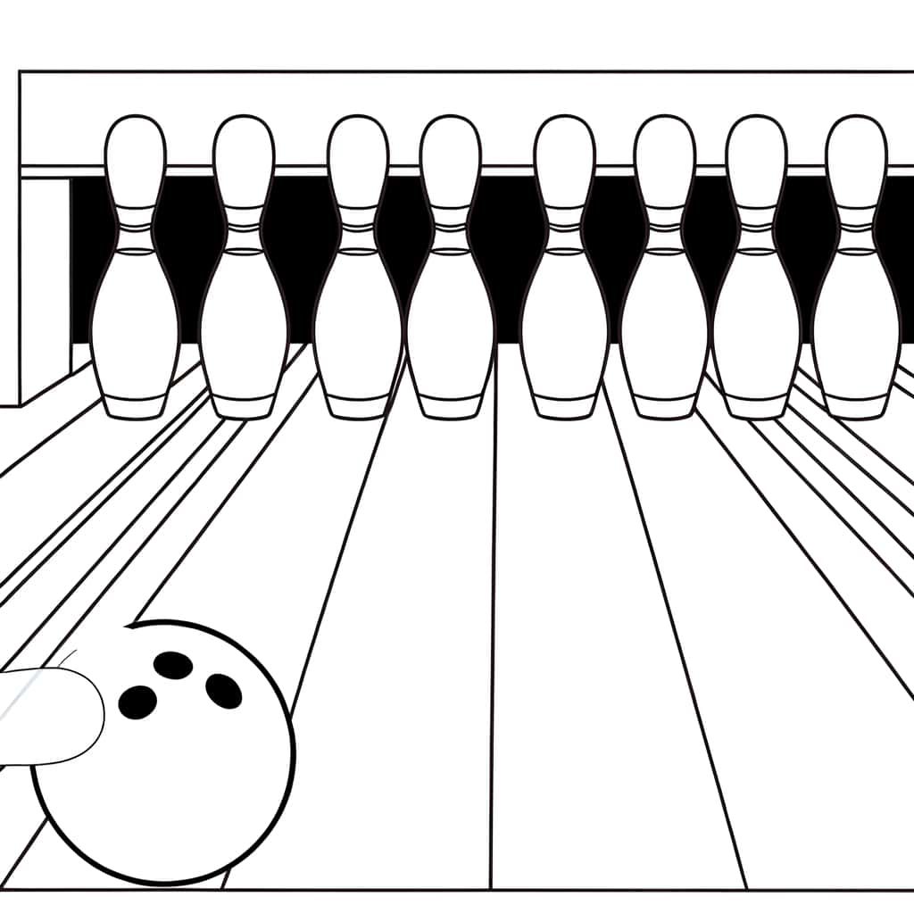 Coloriage Piste de Bowling à imprimer et colorier