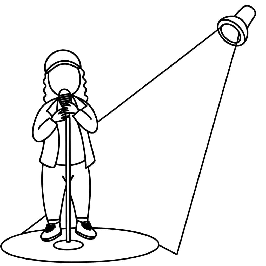 Coloriage Chanteur sur scène à imprimer et colorier
