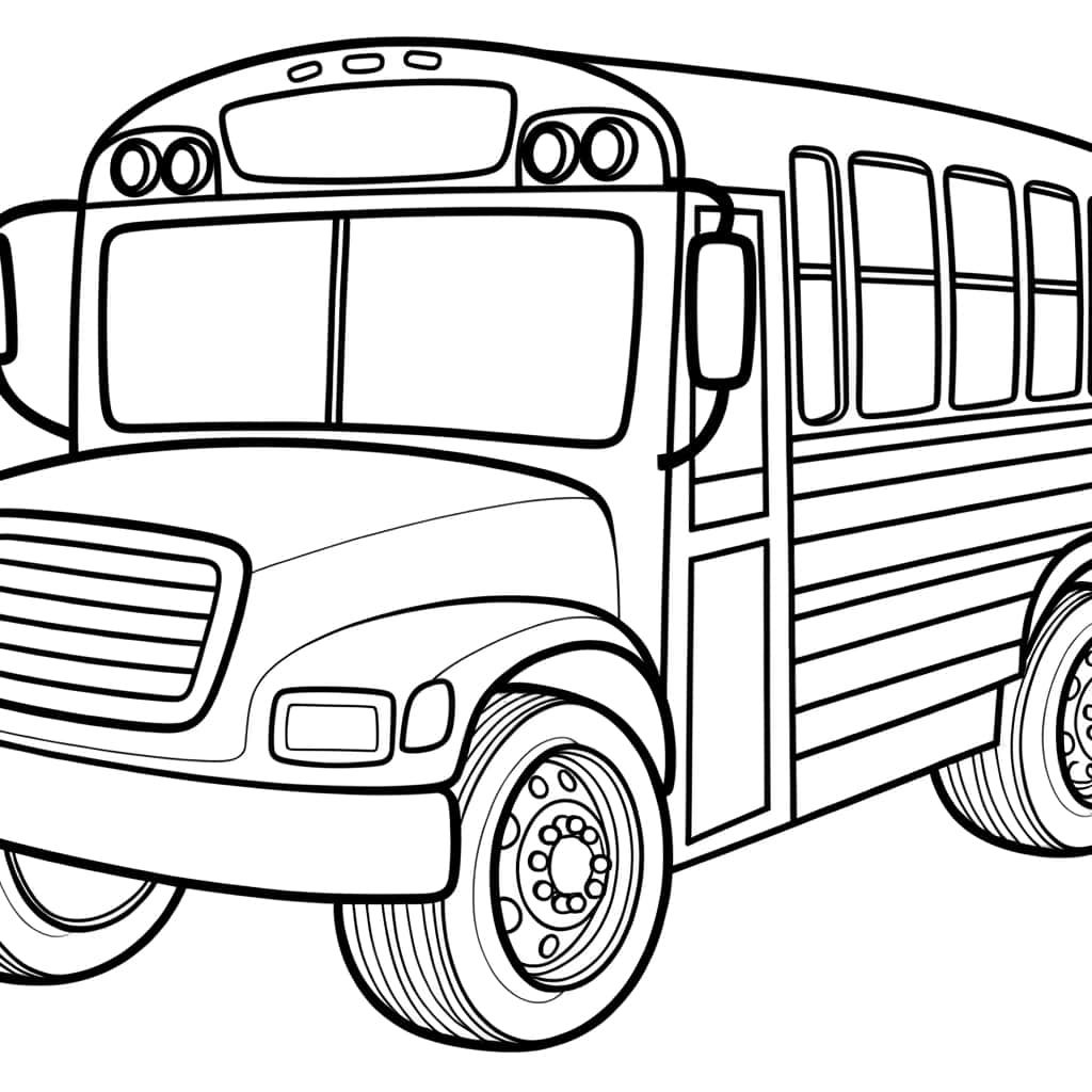 Coloriage Bus scolaire à imprimer et colorier