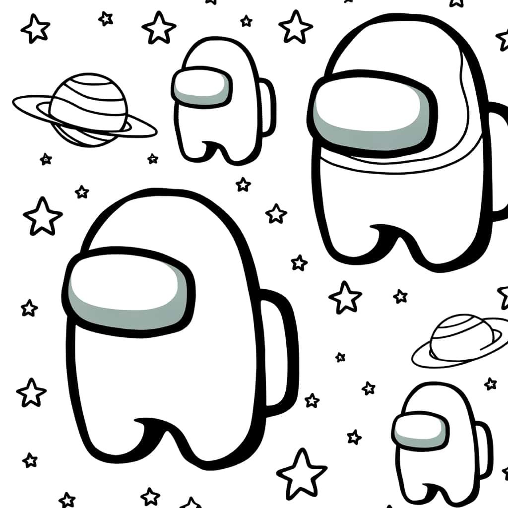 Coloriage Among Us espace à imprimer et colorier