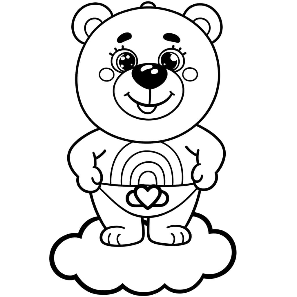 Coloriage Bisounours mignon à imprimer et colorier