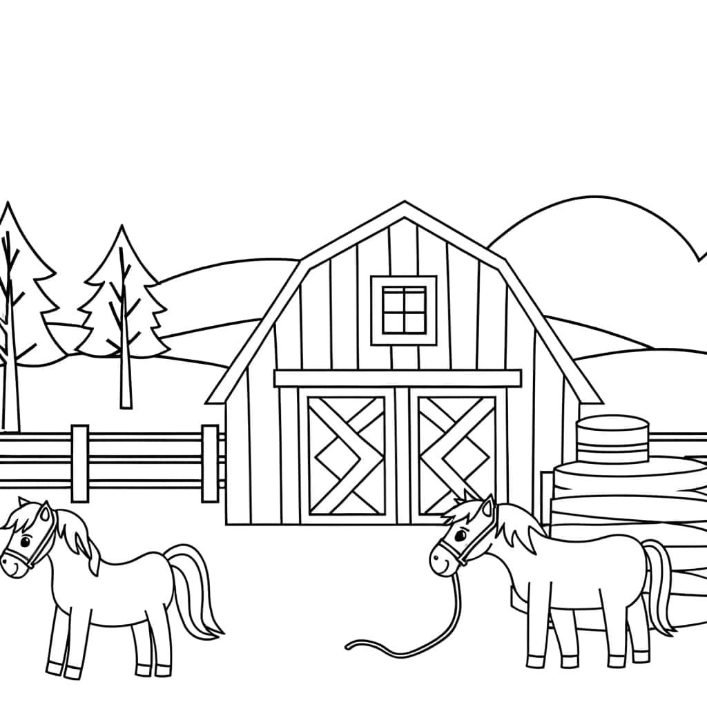 Coloriage Centre Équestre à imprimer et colorier