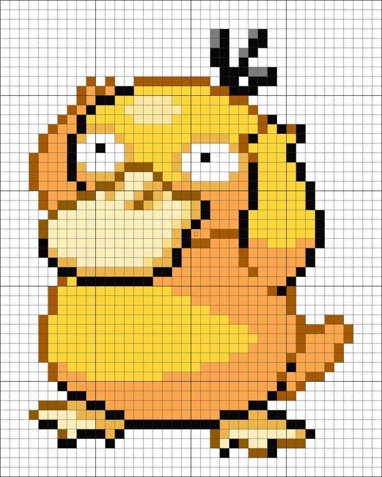 Coloriage Poussin pixelisé à imprimer et colorier
