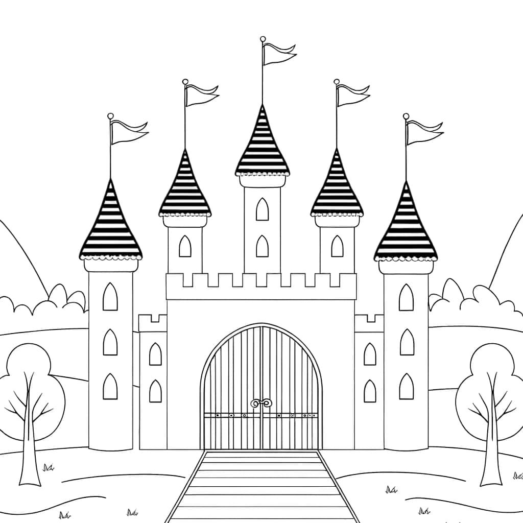 Coloriage Château de princesse à imprimer et colorier