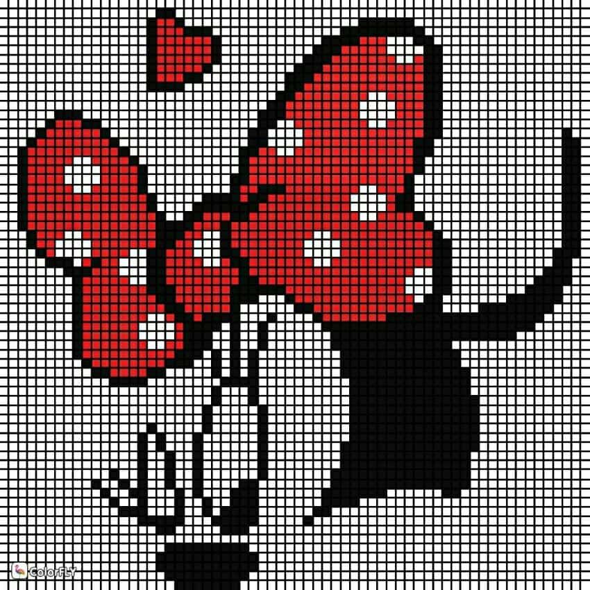 Coloriage Papillon Minnie à imprimer et colorier