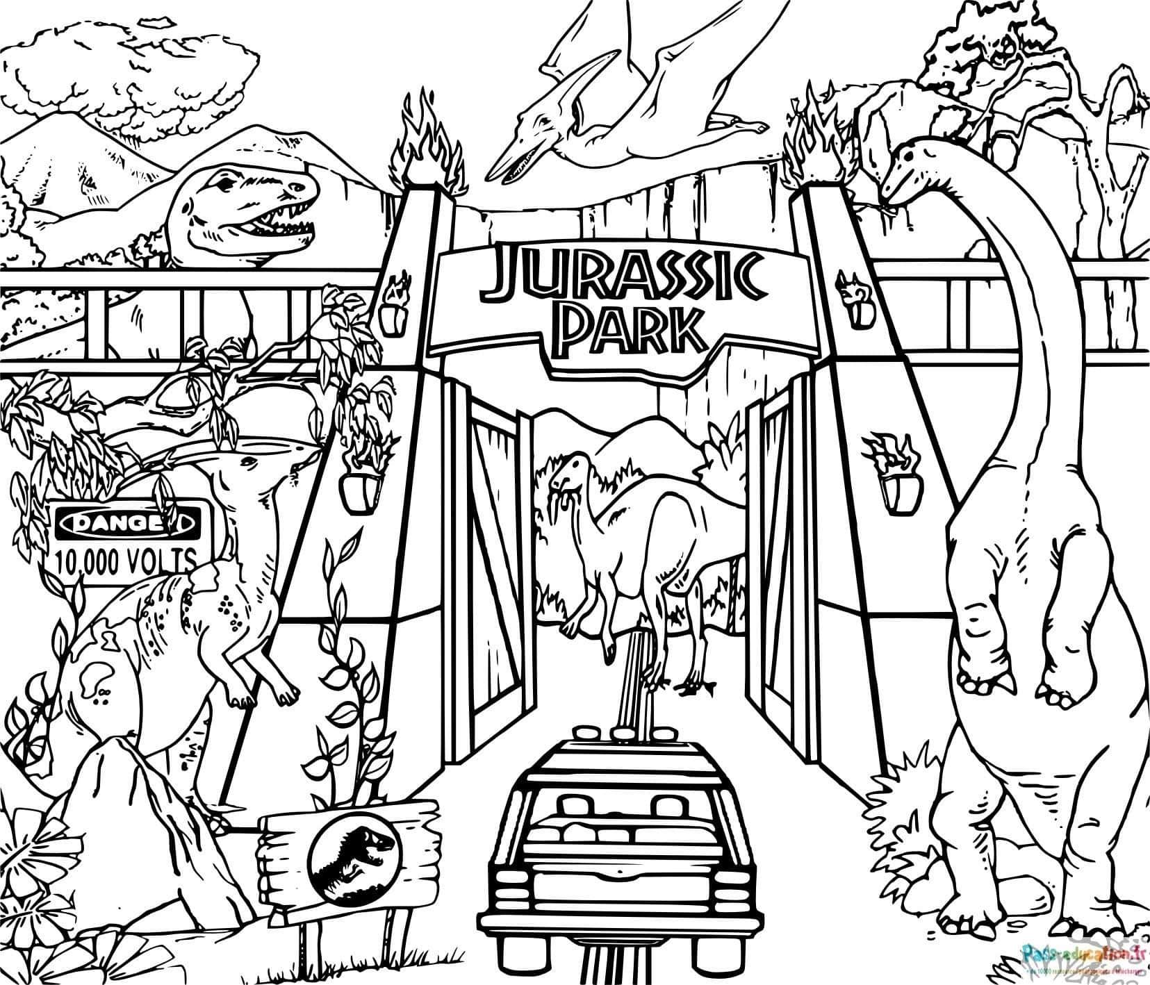Coloriage Jurassic Park à imprimer et colorier