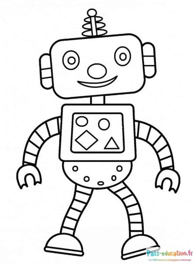 Coloriage Robot rigolo à imprimer et colorier