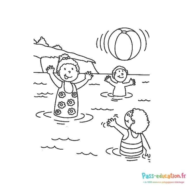 Coloriage Jeu dans l'eau à imprimer et colorier