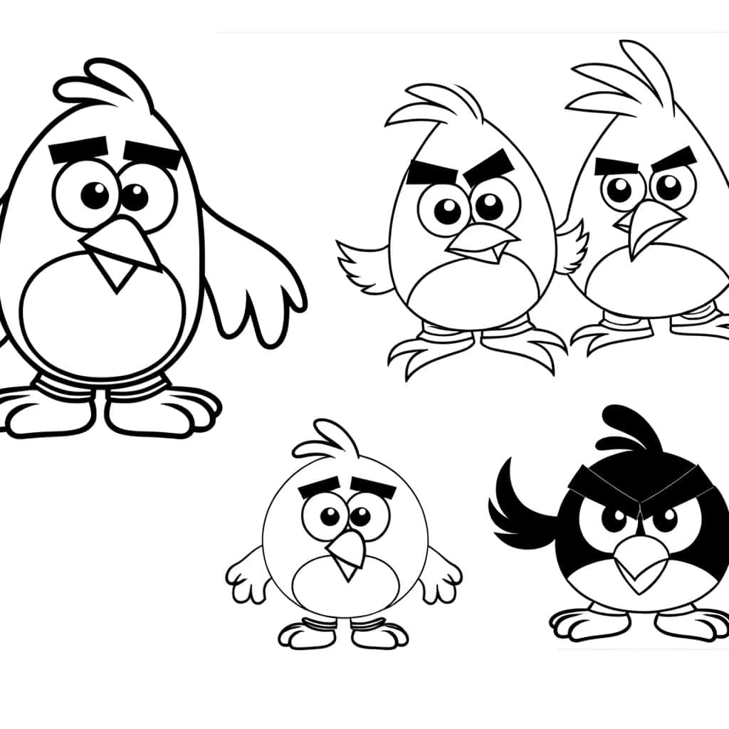 Coloriage Angry Birds rigolos à imprimer et colorier