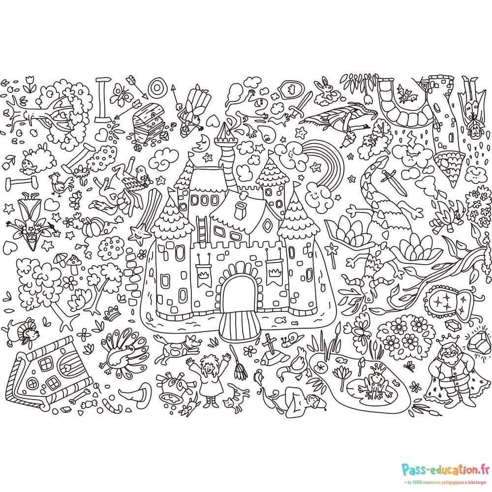 Coloriage Château féerique à imprimer et colorier