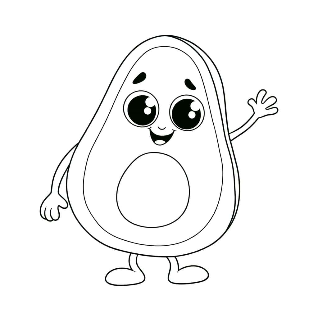 Coloriage Avocat souriant à imprimer et colorier