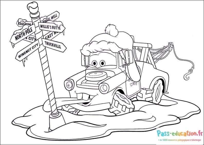 Coloriage Camion de Noël à imprimer et colorier