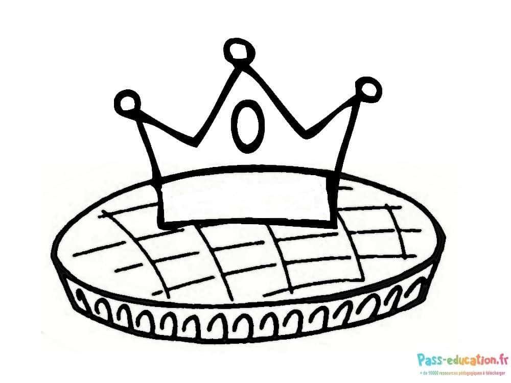 Coloriage Couronne et galette à imprimer et colorier