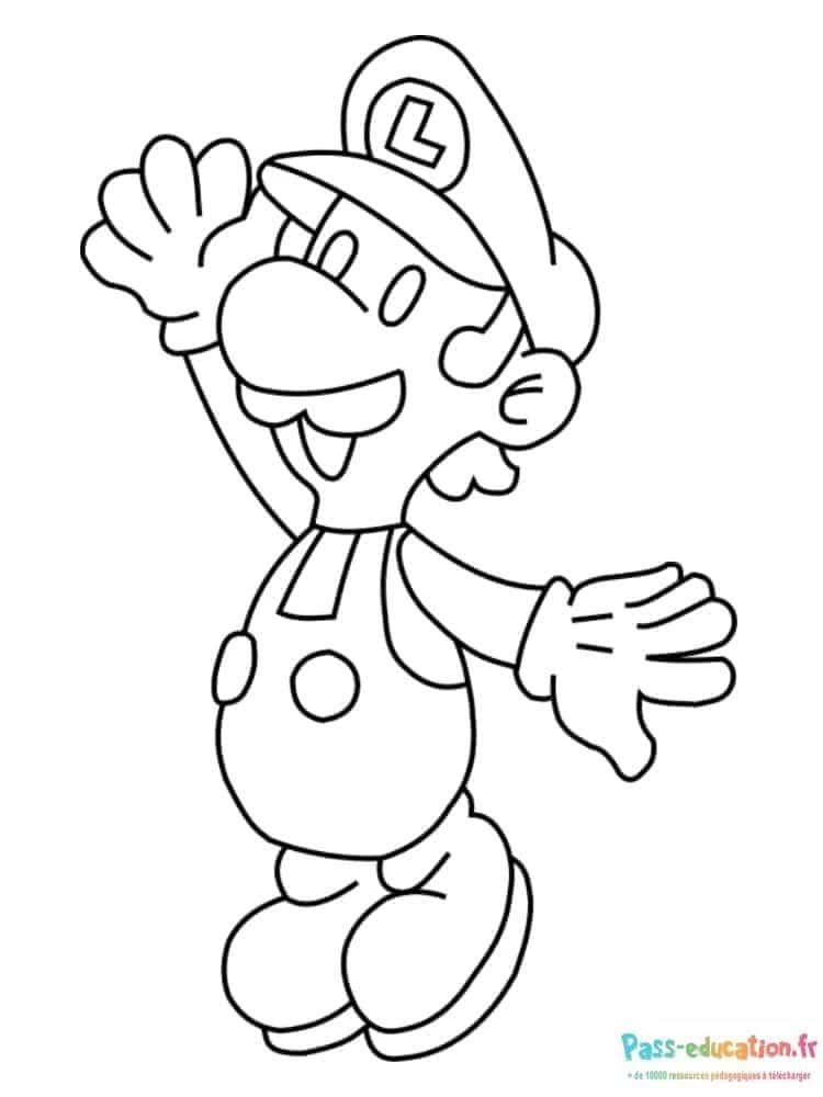 Coloriage Luigi joyeux à imprimer et colorier