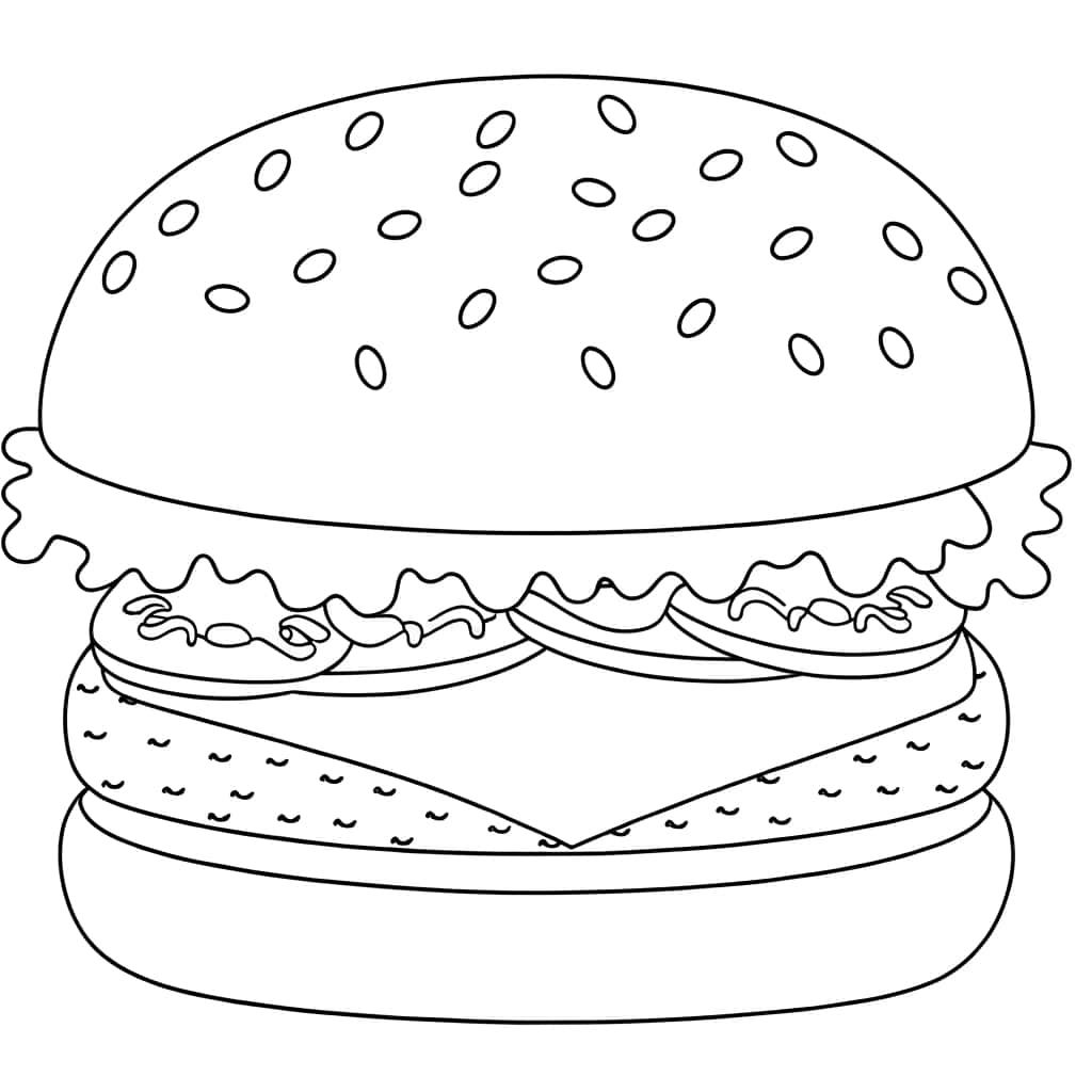 Coloriage Hamburger à imprimer et colorier
