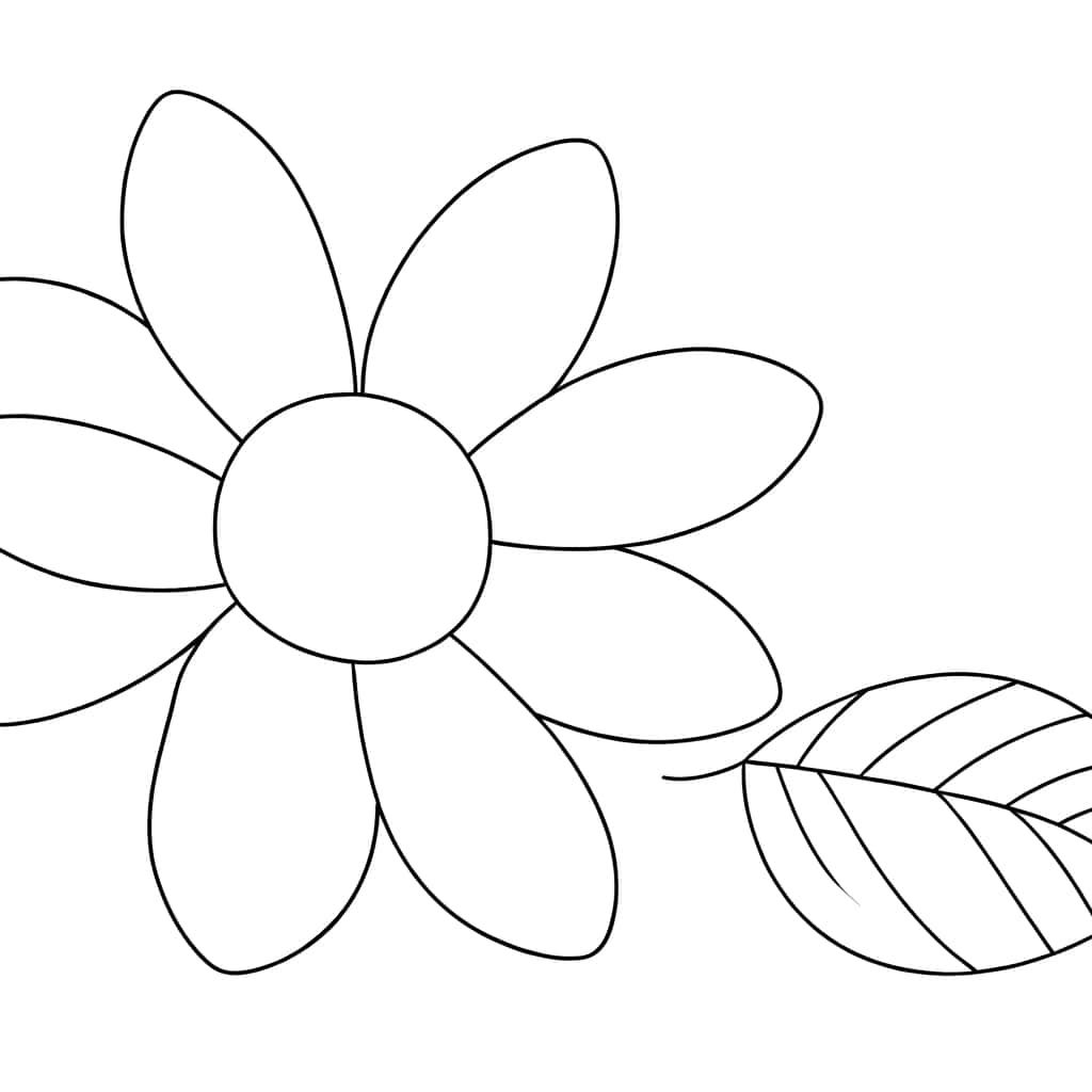 Coloriage Fleur simple à imprimer et colorier