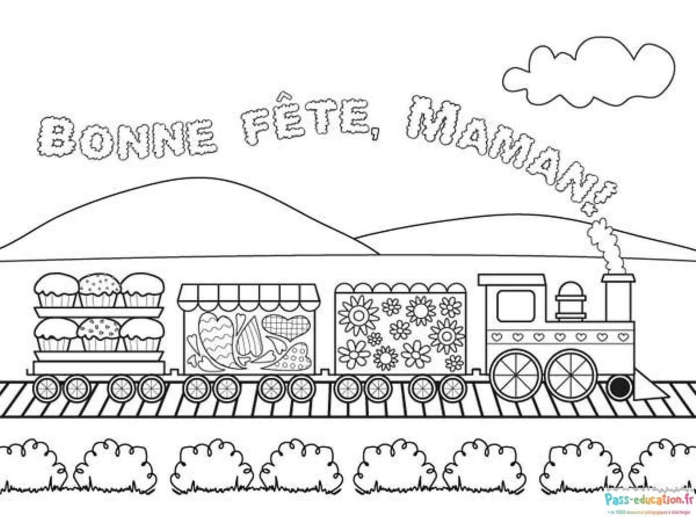 Coloriage Train gourmand à imprimer et colorier