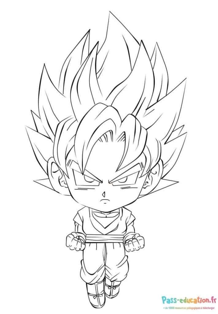 Coloriage Guerrier Super Saiyan à imprimer et colorier