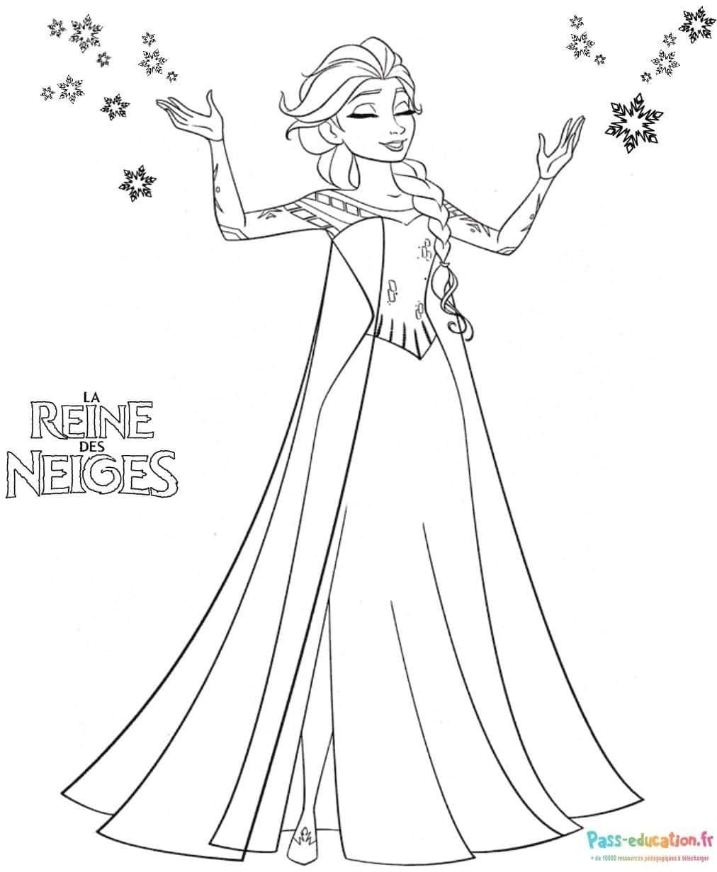 Coloriage Reine des Neiges à imprimer et colorier