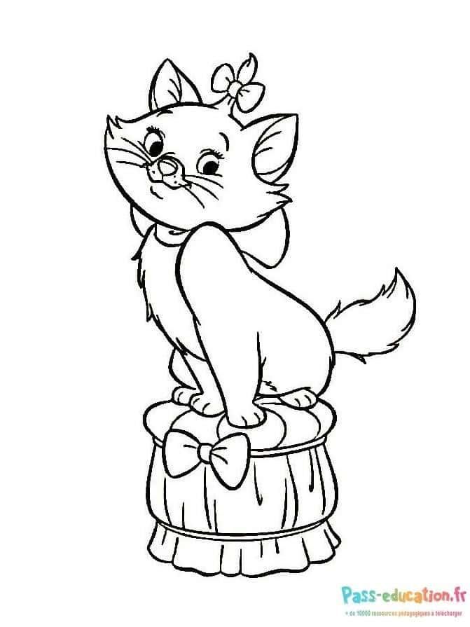 Coloriage Chat élégant à imprimer et colorier