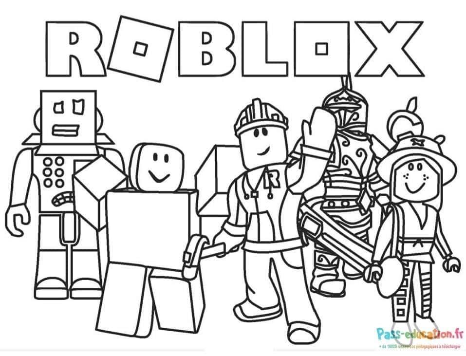 Coloriage Roblox en action à imprimer et colorier