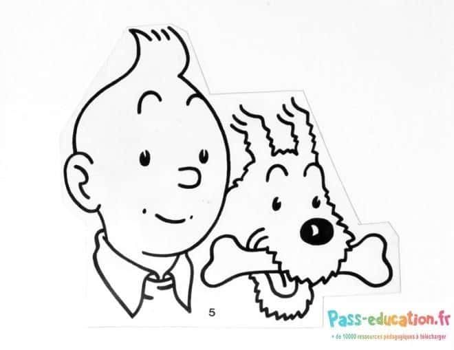 Coloriage Tintin et Milou à imprimer et colorier