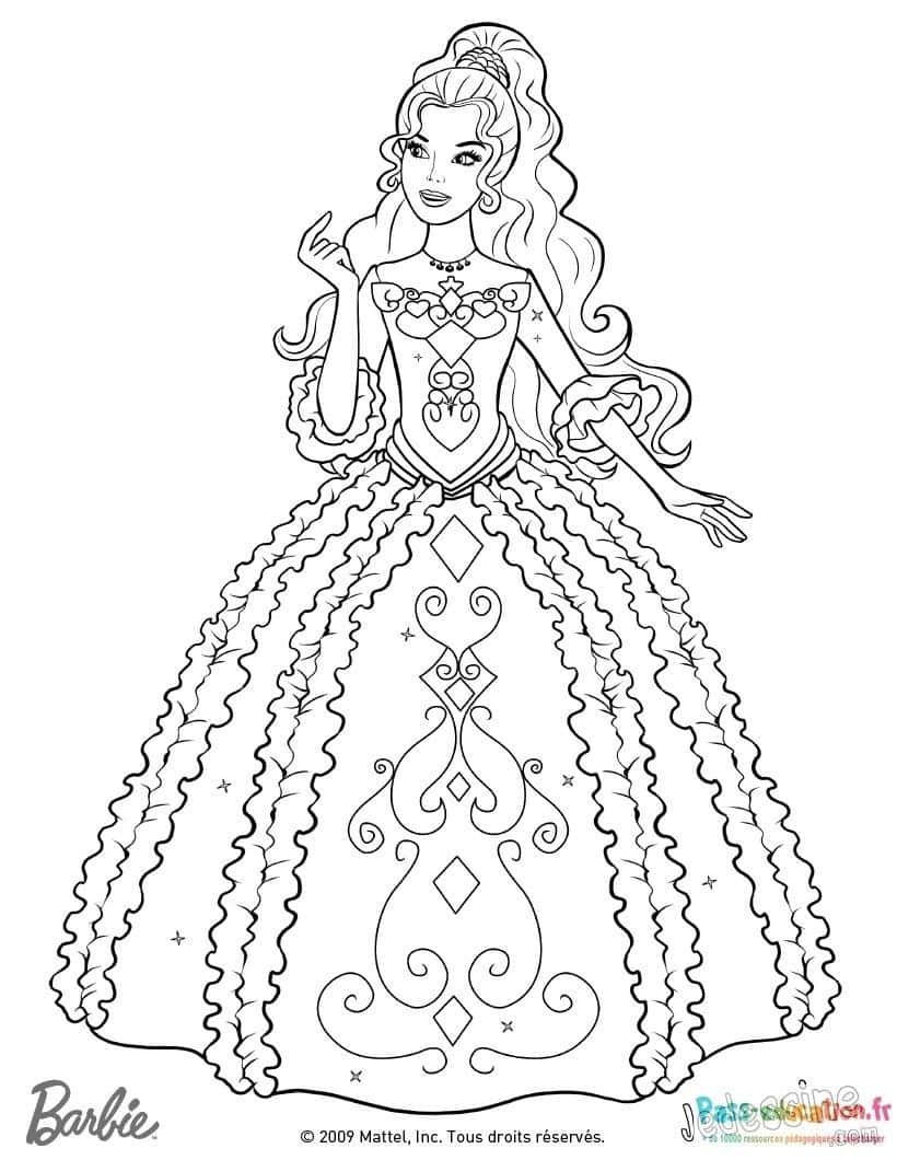 Coloriage Robe de princesse à imprimer et colorier