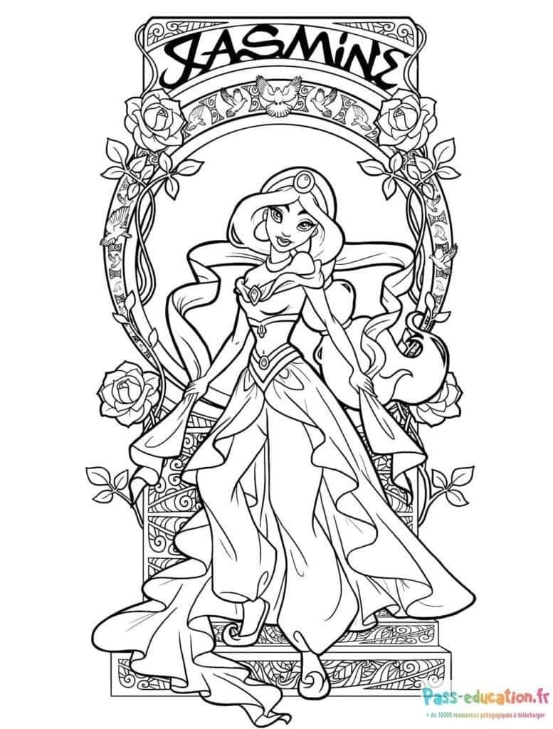 Coloriage Princesse orientale à imprimer et colorier