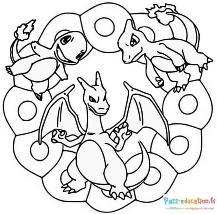 Coloriage Dinosaures Pokémon à imprimer et colorier