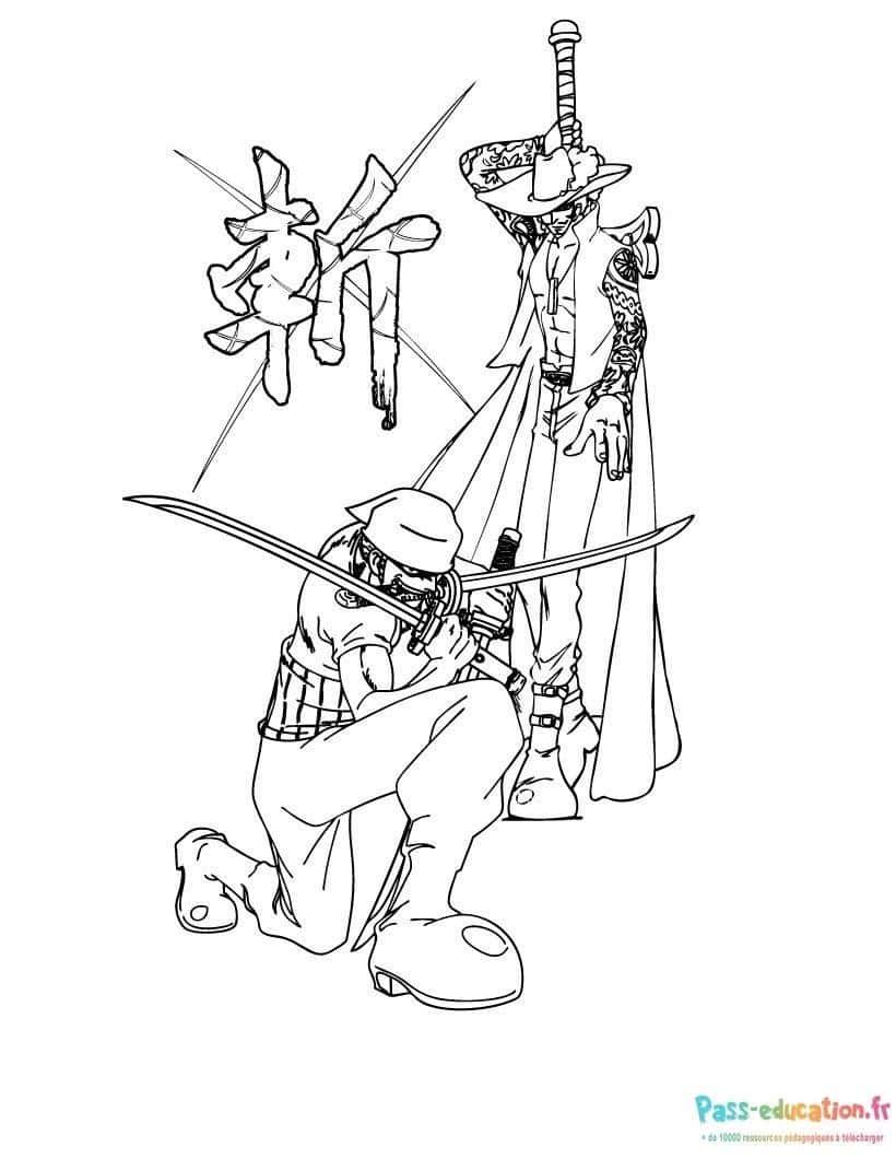 Coloriage Combat de One Piece à imprimer et colorier