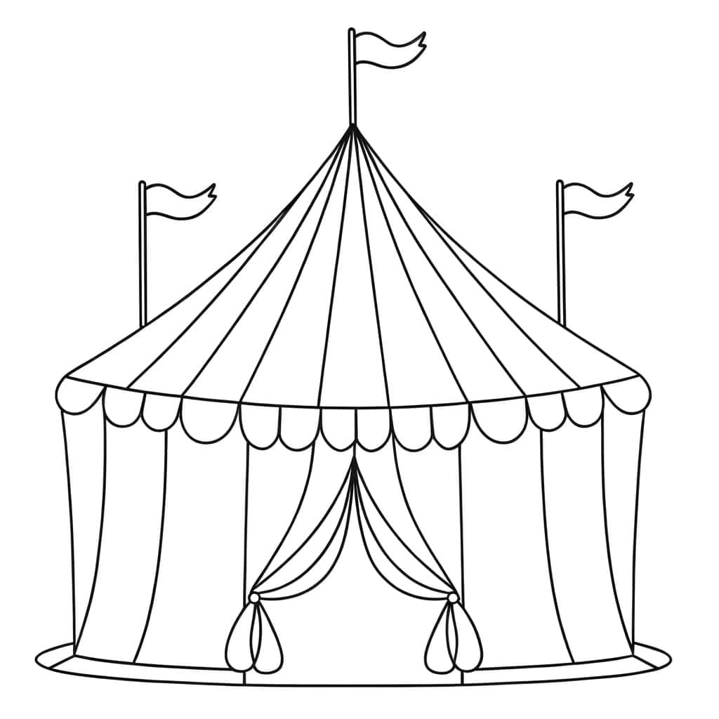 Coloriage Chapiteau Cirque à imprimer et colorier