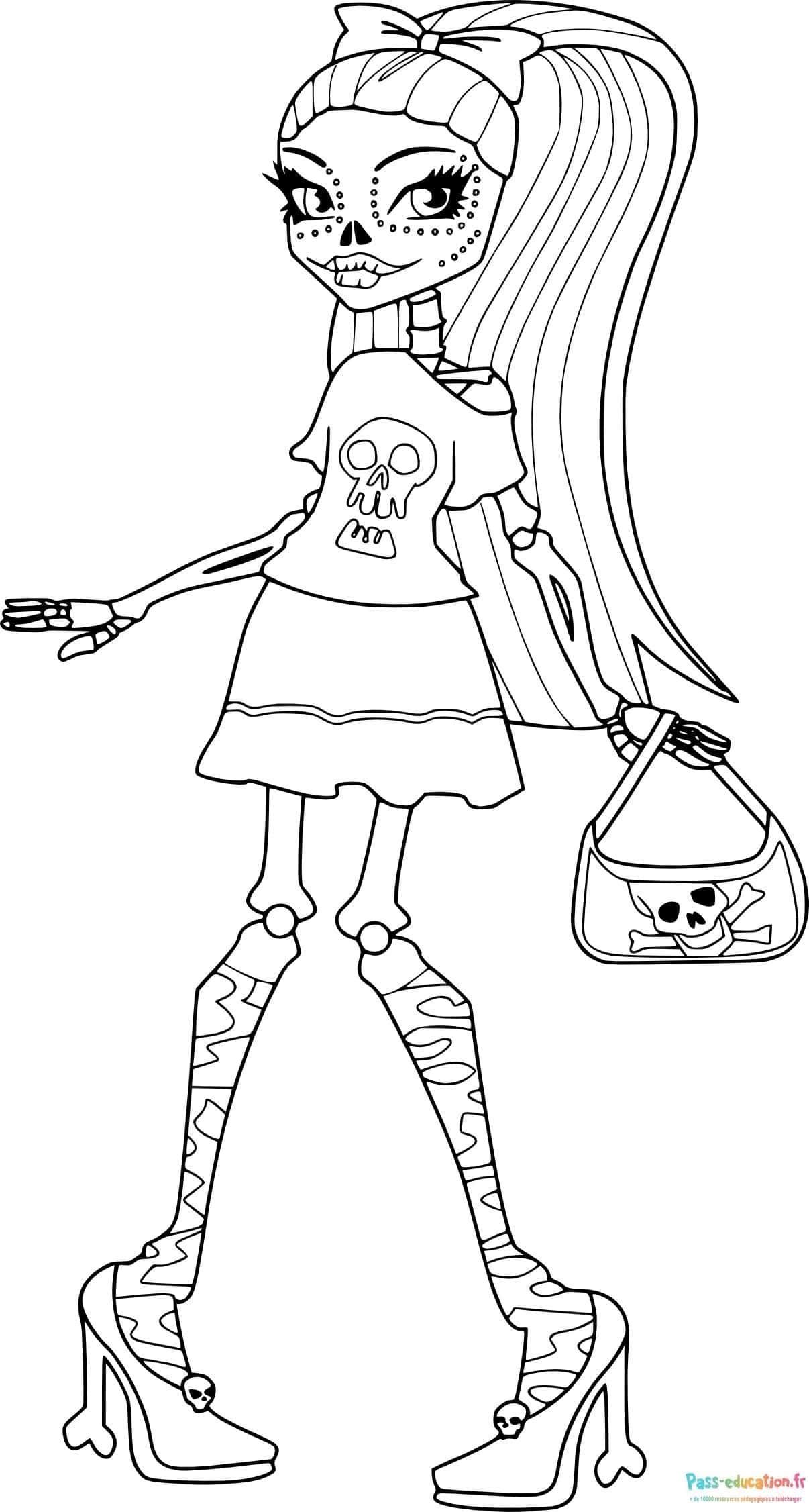 Coloriage Jeune sorcière Monster High à imprimer et colorier