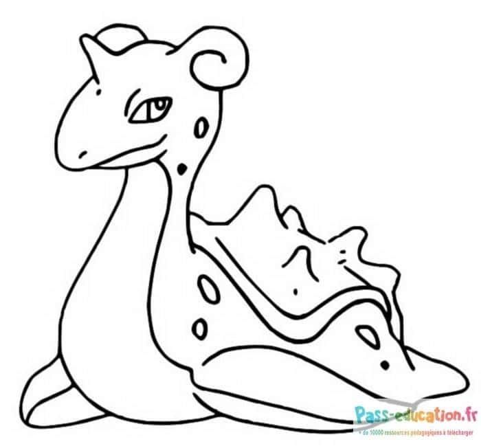 Coloriage Lapras Pokémon à imprimer et colorier