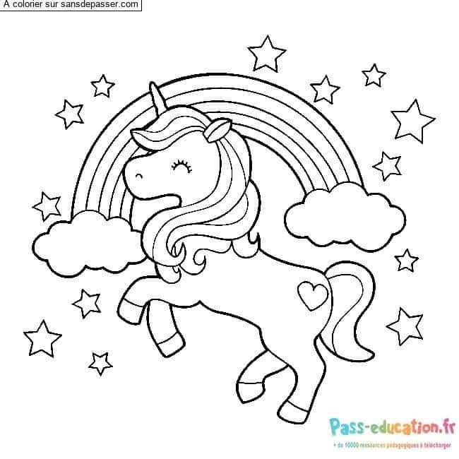 Coloriage Licorne magique à imprimer et colorier