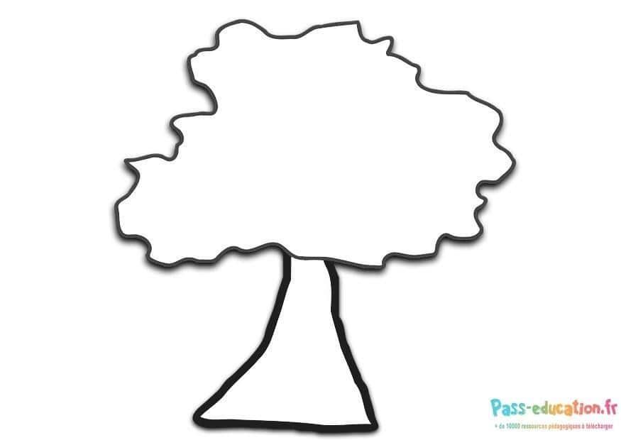 Coloriage Arbre silhouette à imprimer et colorier