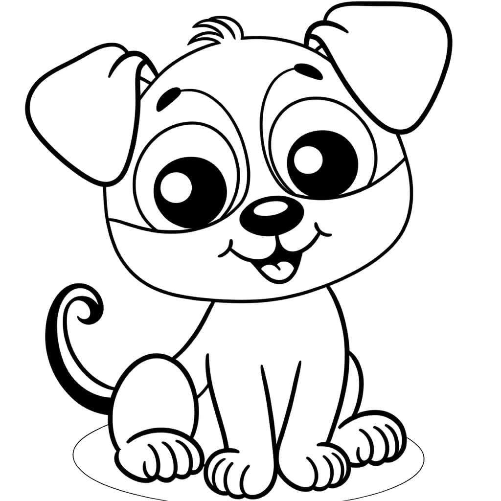 Coloriage Chiot mignon à imprimer et colorier
