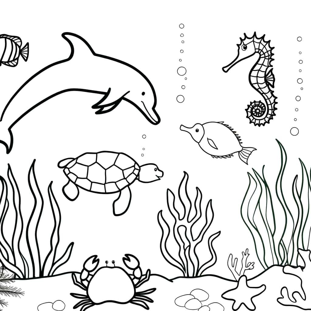 Coloriage Animaux de la mer à imprimer et colorier