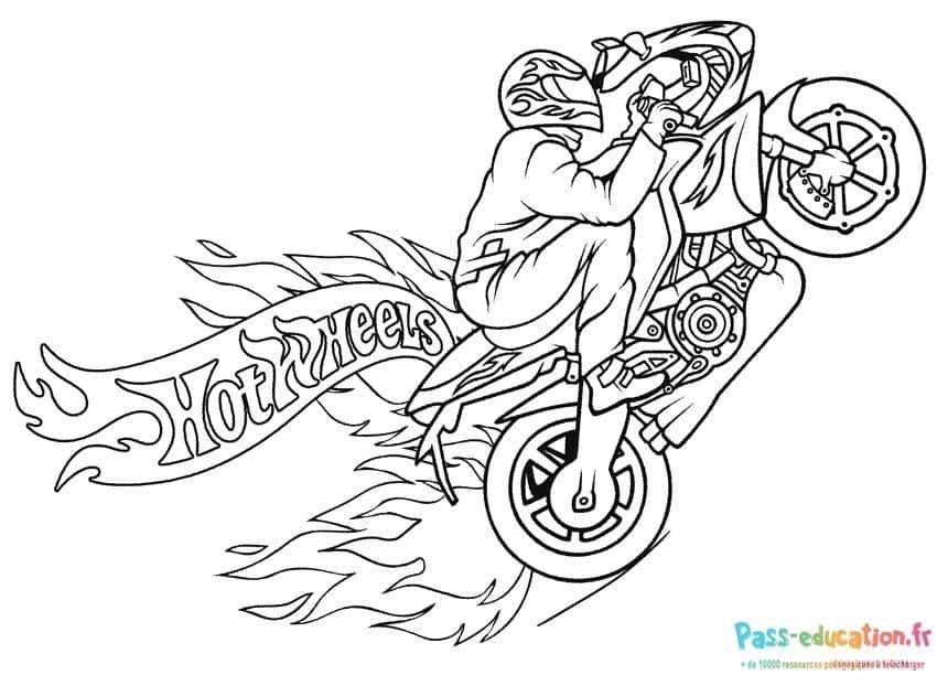 Coloriage Pilote Hot Wheels à imprimer et colorier