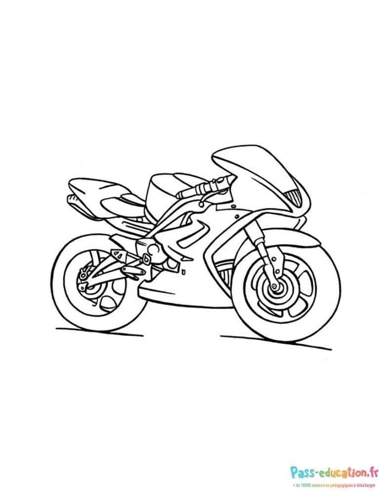 Coloriage Moto sportive à imprimer et colorier