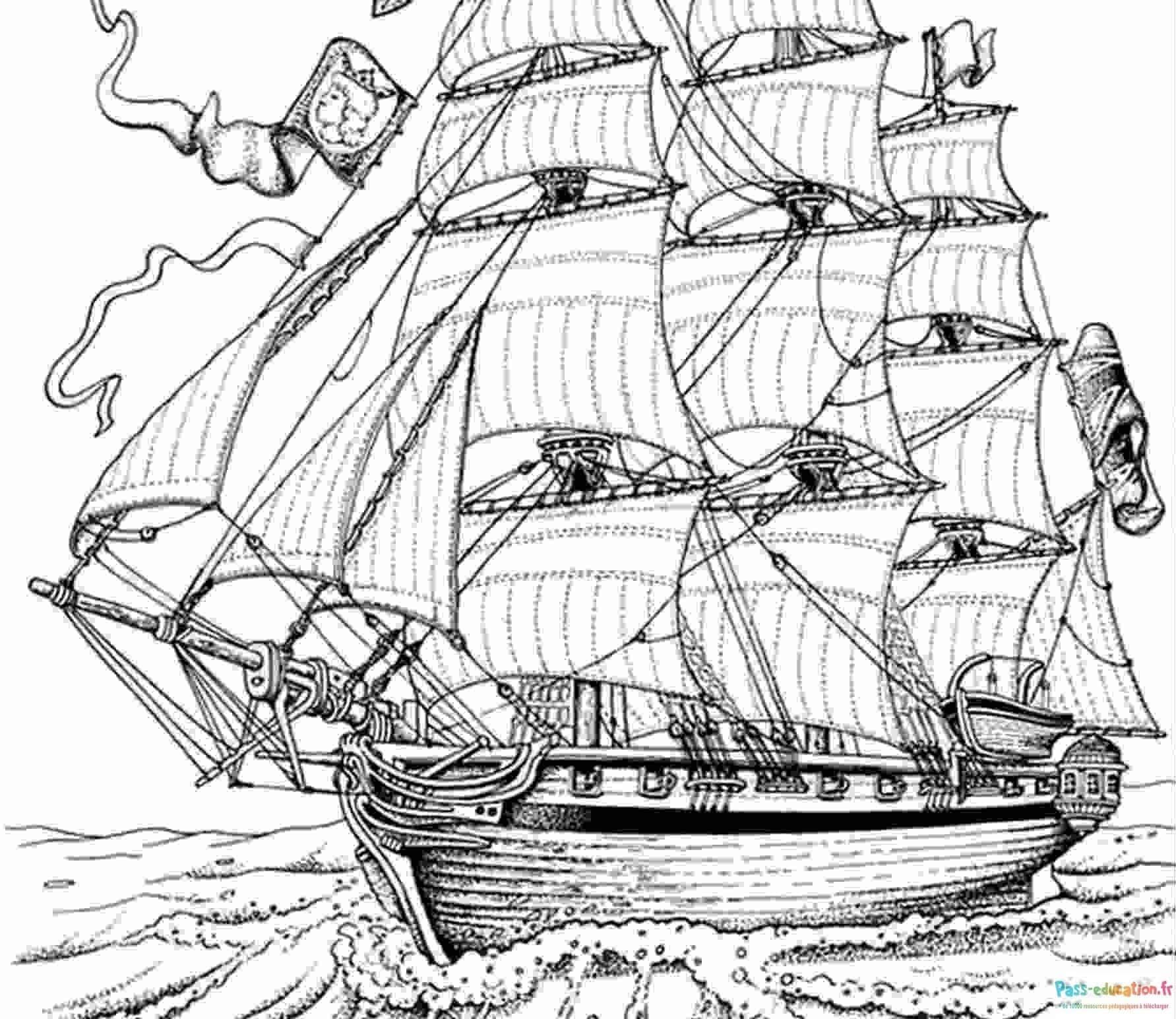 Coloriage Bateau Pirate à imprimer et colorier