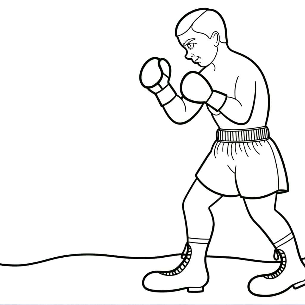 Coloriage Boxeur à imprimer et colorier