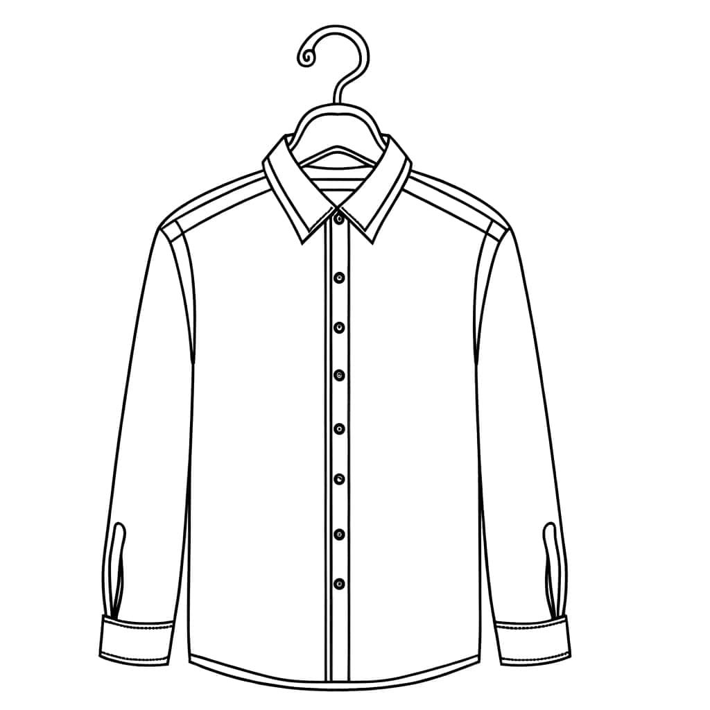 Coloriage Chemise sur cintre à imprimer et colorier