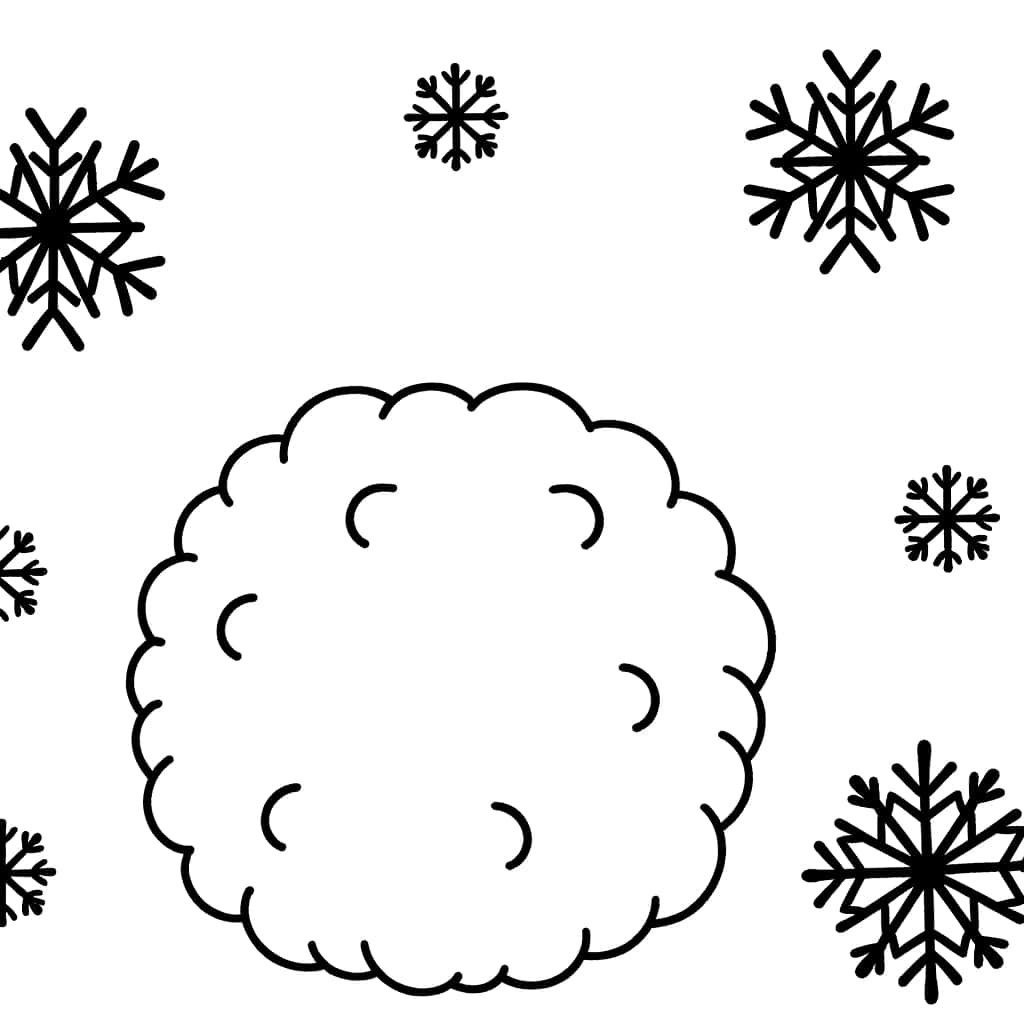 Coloriage Boule de neige et flocons à imprimer et colorier